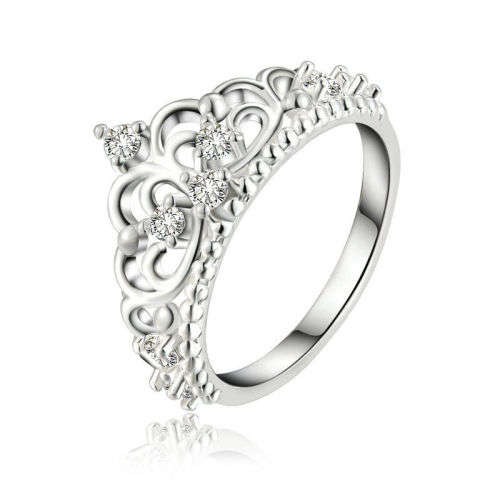 Beautiful Crown ring with CZ .. LOWEST SHIPPING
