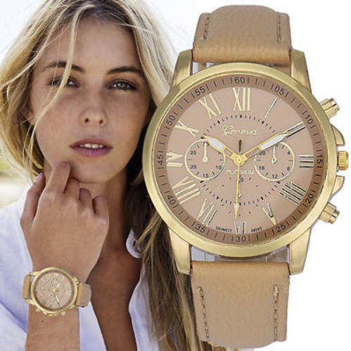 Gold Geneva ladies analog watch.. LOWEST SHIPPING