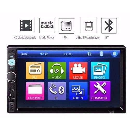 7" 2 Din Touch Screen Car MP5 Player FM Radio Video Bluetooth Media MP3/WMA/WAV