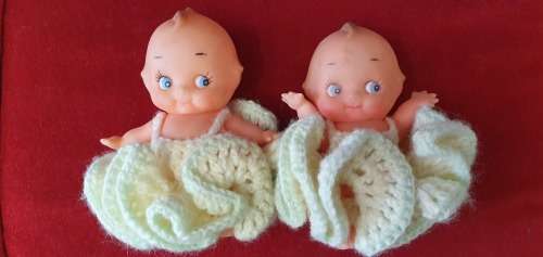KWEPIE DOLLS 2 X  VINTAGE 1960s . RUBBER MADE. WINGED. ORIGINAL.