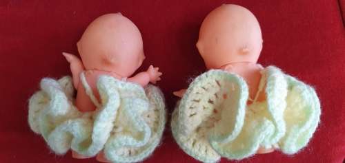 KWEPIE DOLLS 2 X  VINTAGE 1960s . RUBBER MADE. WINGED. ORIGINAL.