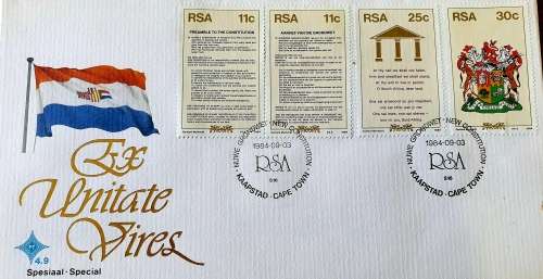 EX UNITATE VIRES. 1984. INWERKINGTREDING VAN NUWE GRONDWET VAN RSA.