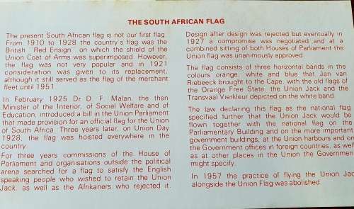 SUID AFRIKAANSE VLAG FIRST DAY COVER. 1977. COLLECTORS DREAM.