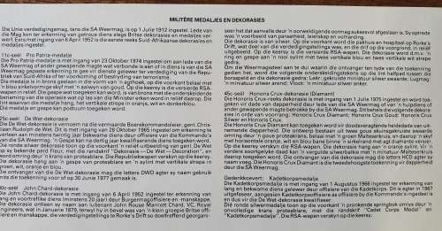 SADF MILITERE DEKORASIES / MEDALJES 1984  RARE COLLECTORS ITEM!