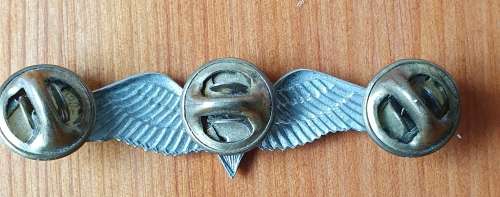 ANGOLA  BUSH WAR / SADF 1 PARACHUTE BATTALION SENIOR PARATROOPER MESS DRESS WINGS. 1979 ISSUED.