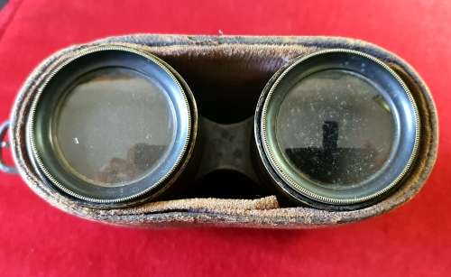 WW1 . FRENCH OFFICERS BRASS BINOCULARS. JUMELLE MARINE. FIELD GLASSES.