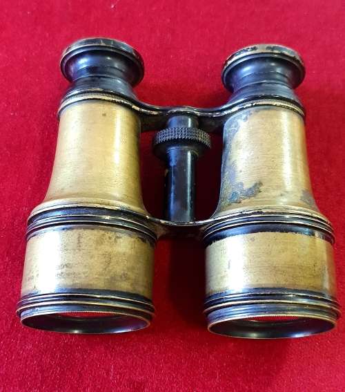 WW1 . FRENCH OFFICERS BRASS BINOCULARS. JUMELLE MARINE. FIELD GLASSES.