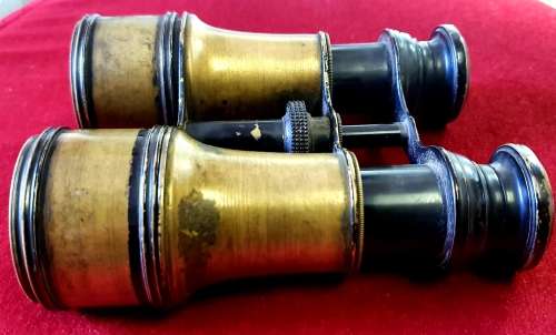 WW1 . FRENCH OFFICERS BRASS BINOCULARS. JUMELLE MARINE. FIELD GLASSES.