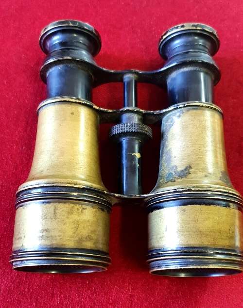 WW1 . FRENCH OFFICERS BRASS BINOCULARS. JUMELLE MARINE. FIELD GLASSES.