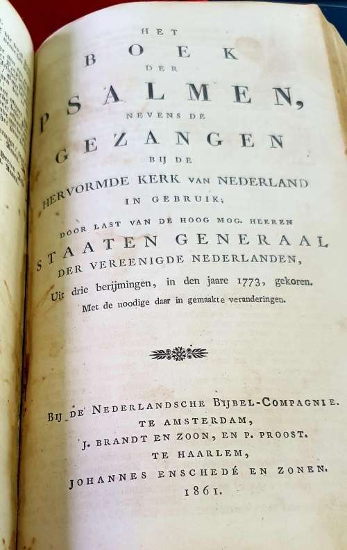 ANGLO BOER WAR. STAATEN GENERAAL BIBLE. 1861 ( USED IN SPRINGFONTEIN CC. 1901)
