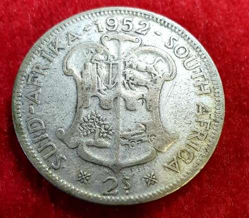 2 SHILLINGS 1952 SOUTH AFRICA . 3 X COINS. SILVER 33 gr