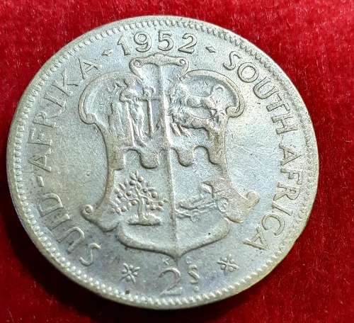 2 SHILLINGS 1952 SOUTH AFRICA . 3 X COINS. SILVER 33 gr