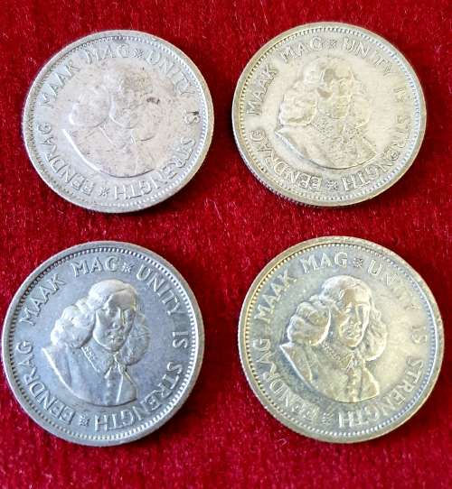 10 CENTS .SOUTH AFRICA . 4 X COINS. 1 X "61, 1 X "62 , 1 X "63 .1X "64 SILVER 24 gr. EXCEPTIONAL !!