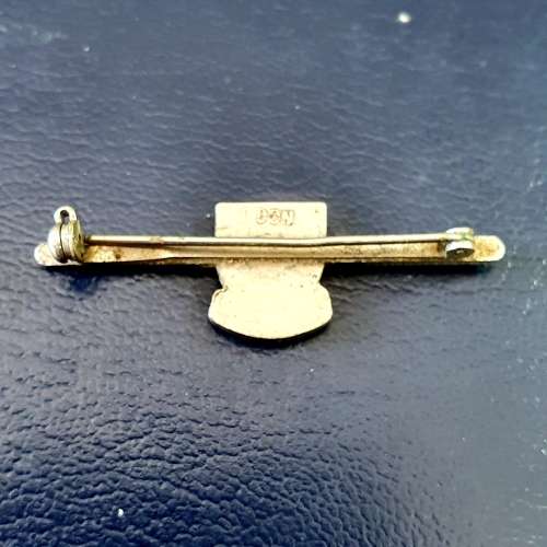 ANTIQUE SOUTH AFRICA BLOOD DONOR LAPEL BAR BADGE HUMANITATIS CAUSA. SILVER & ENAMEL
