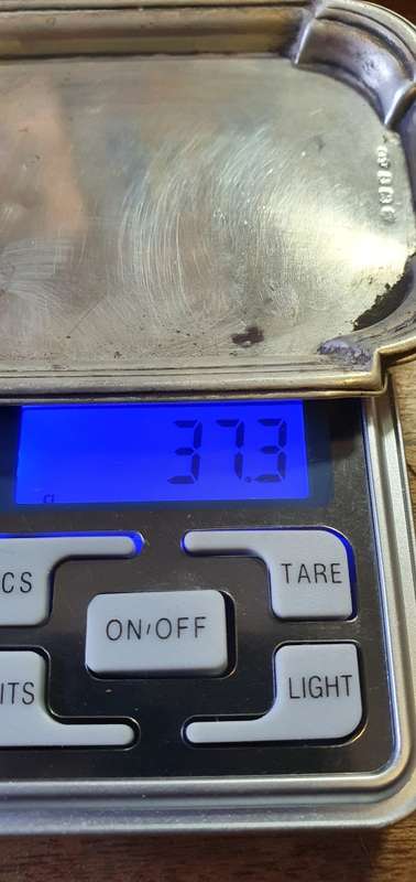 ANTIQUE 1890 CONDIMENT SERVING TRAY. 925 SILVER. 37.3 GRAMS