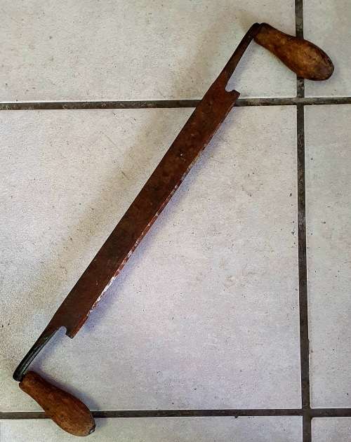 ANTIQUE DRAW KNIFE .33CM BLADE WOOD OFFSET PLANER. ORIGINAL HANDLES