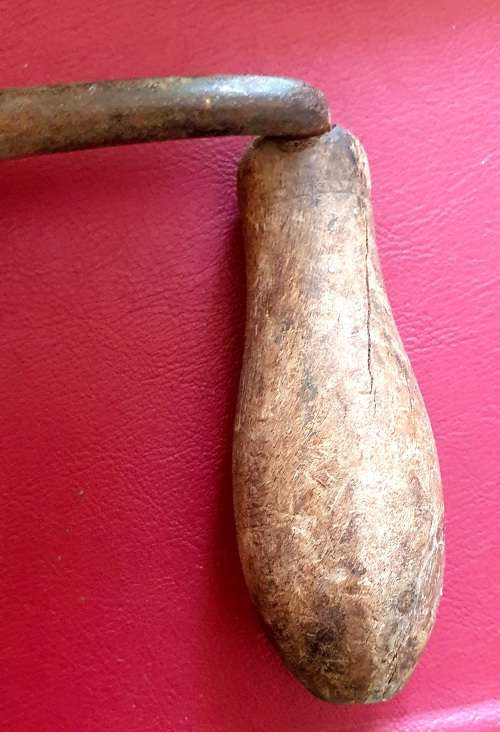 ANTIQUE DRAW KNIFE .33CM BLADE WOOD OFFSET PLANER. ORIGINAL HANDLES