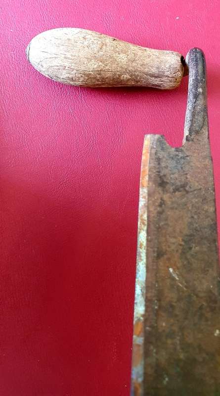 ANTIQUE DRAW KNIFE .33CM BLADE WOOD OFFSET PLANER. ORIGINAL HANDLES