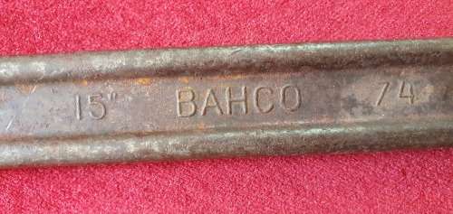 2 X ANTIQUE BAHCO MADE IN SWEDEN SHIFTING SPANNERS. 18" & 15"