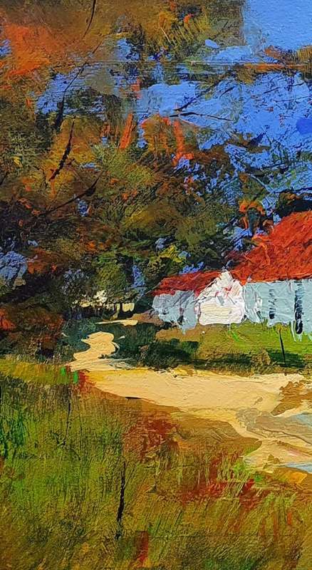 DERRIC VAN RENSBURG. LARGE  OIL ON CANVAS. 600 mm X 400 mm VALUED R15000.00