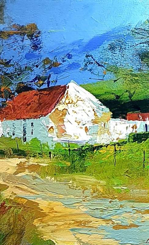 DERRIC VAN RENSBURG. LARGE  OIL ON CANVAS. 600 mm X 400 mm VALUED R15000.00