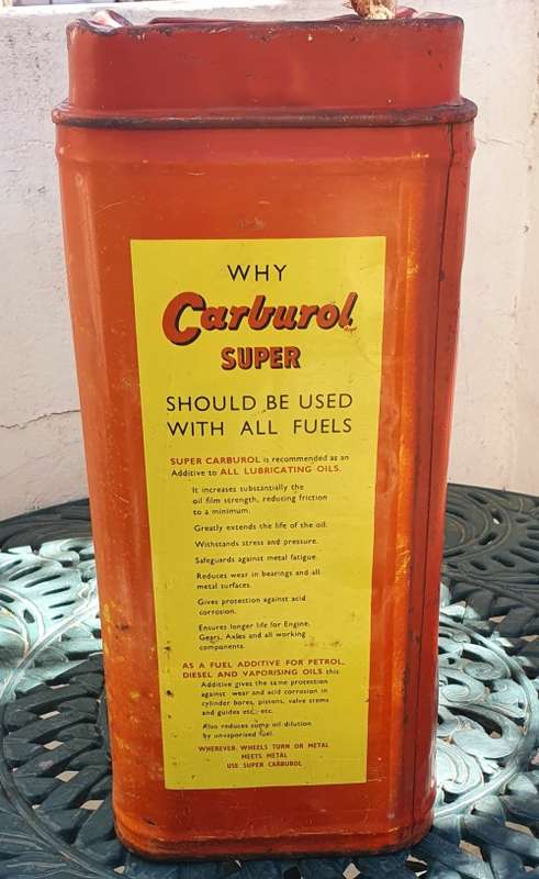 1960 ORIGINAL CARBUROL SUPER  5 GALLON MOTOR OIL DRUM.