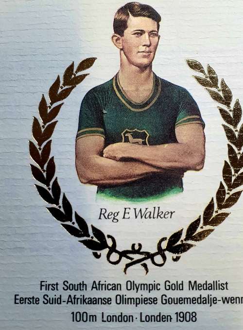 FIRST SOUTH AFRICAN OLYMPIC GOLD MEDALIST. 100M LONDON.1908. REG.E. WALKER. FDC.