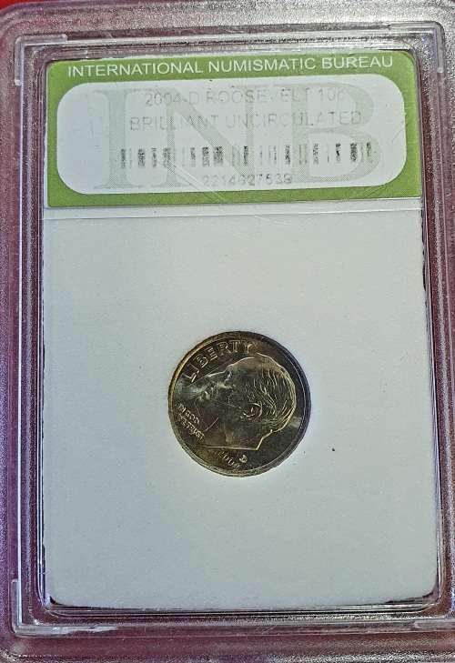 BRILLIANT UNCIRCULATED .2004 ROOSEVELT 10 CENT