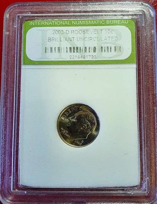 BRILLIANT UNCIRCULATED .2003 ROOSEVELT 10 CENT