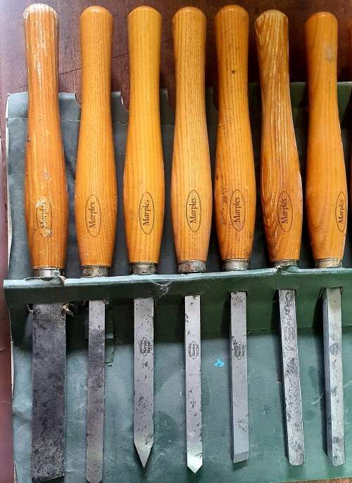 ANTIQUE MARPLES SHEFFIELD WOOD CHISEL SET. 7 X UNUSED IN BOX !!!