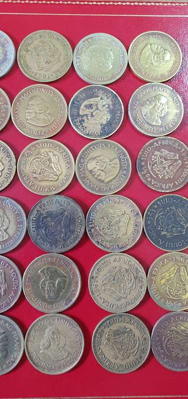 SOUTH AFRICA 1/2 CENT COLLECTION. 36 X  COINS. AU TO CIRCULATED.