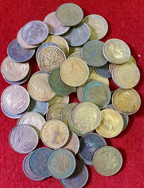 50 X UNION OF SOUTH AFRICA FARTHINGS ( 1/4d ) VARIOUS DATES AS PER DESCRIPTION