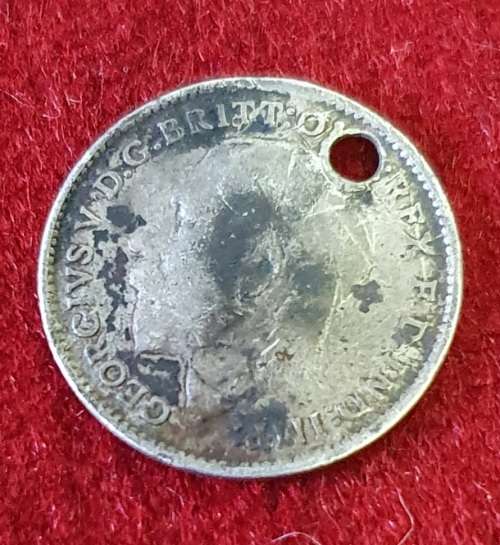 1911- 3 Pence - George V 1st issue COIN PENDANT .925 SILVER .1.41GR. SEE PHOTO REPORT
