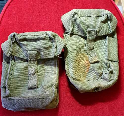 ANGOLA BUSH WAR ERA SADF 1983 WEBBING AMMO POUCHES 2 X