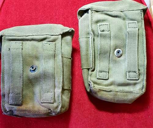 ANGOLA BUSH WAR ERA SADF 1983 WEBBING AMMO POUCHES 2 X