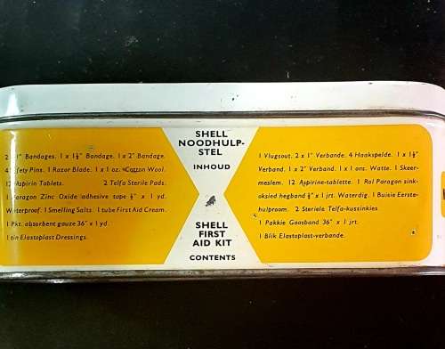 VINTAGE SHELL NOODHULP STEL VIR MOTORISTE !! ULTRA SCARCE !!