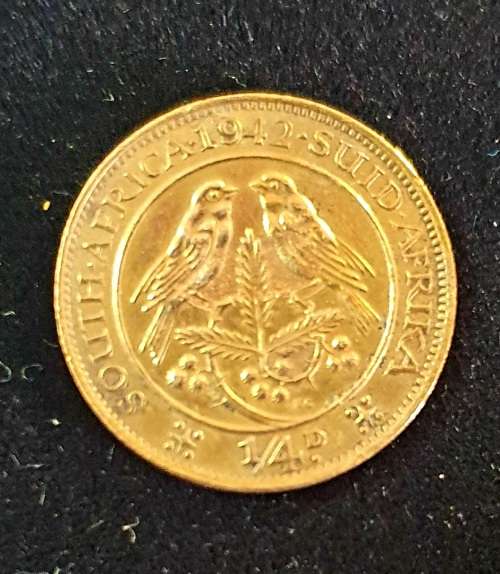 1942  SA UNION 1/4 FARTHING ( PENNY)  - EXCEPTIONAL CONDITION !!