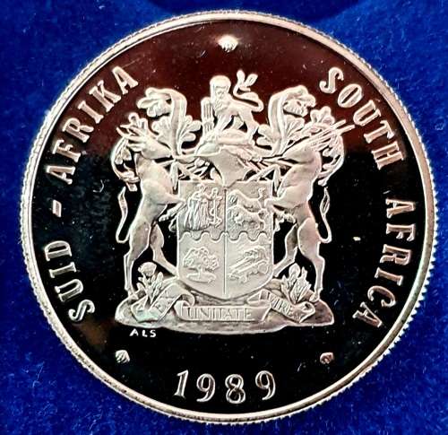1989 SA COIN  PROOF SET WITH SILVER ONE RAND COIN -