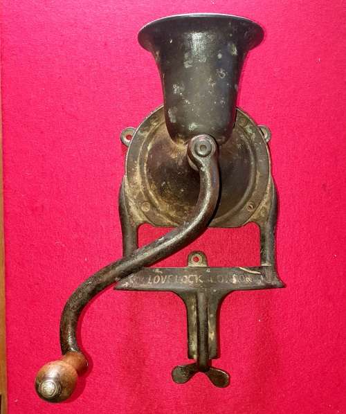 HUGE ANTIQUE LOVELOCK LONDON COFFEE GRINDER. NO 4 .