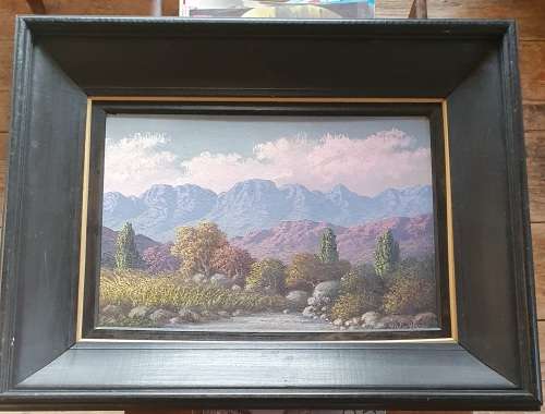 1939 VICTOR VISSER OIL PAINTING ON CANVAS WITH ORNATE FRAME. RIVIER SONDER END.