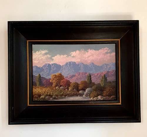 1939 VICTOR VISSER OIL PAINTING ON CANVAS WITH ORNATE FRAME. RIVIER SONDER END.