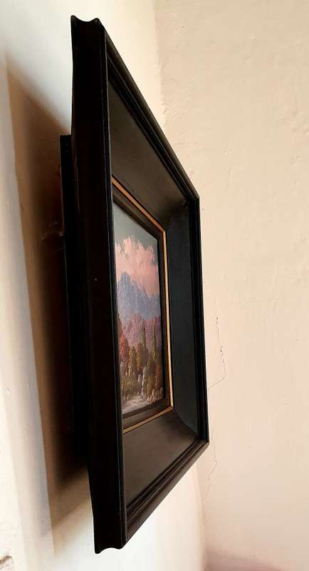1939 VICTOR VISSER OIL PAINTING ON CANVAS WITH ORNATE FRAME. RIVIER SONDER END.
