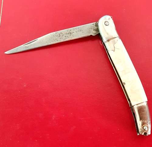 VINTAGE OKAPI FOLDING KNIFE. CARBON STEEL. 21 CM LONG