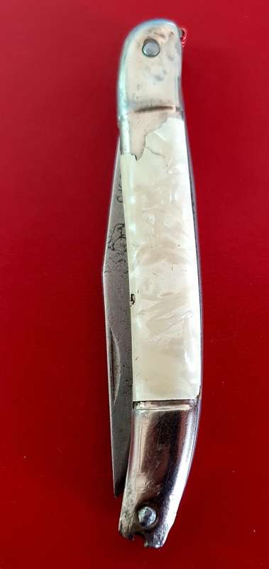 VINTAGE OKAPI FOLDING KNIFE. CARBON STEEL. 21 CM LONG