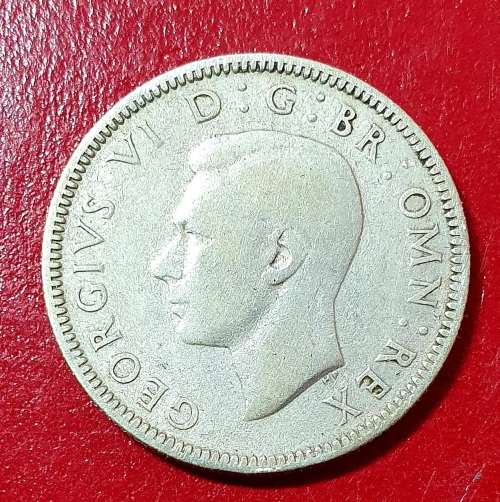 SILVER 1937  1 SHILLING - George VI Scottish crest; with 'IND:IMP'