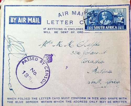 WW11. 1943 PASSED BY CENSOR LETTER. " MY DARLING WIFE.."