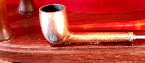 ANTIQUE PIPE COLLECTION WITH IMBUIA WOOD STAND. SEE FULL DESCRIPTION !