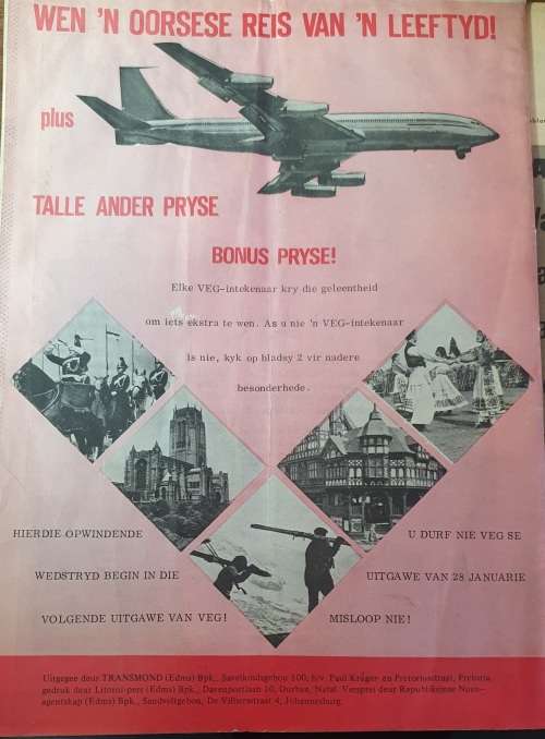 JAN.1970. VEG TYDSKRIF. AFRIKANER NUUSBLAD. GALLERY VAN VERMOORDES