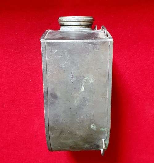 ANTIQUE BACKSTRAP STAINLESS SHEEP DIP CAN. 22CM HIGH X 16CM WIDE. IDEAL FOR MAN CAVE !!