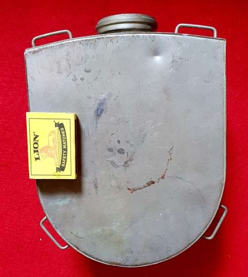 ANTIQUE BACKSTRAP STAINLESS SHEEP DIP CAN. 22CM HIGH X 16CM WIDE. IDEAL FOR MAN CAVE !!